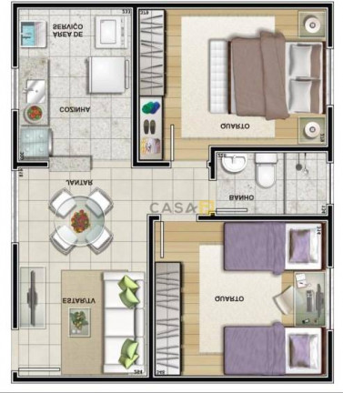 Imagem Apartamento com 2 Quartos à Venda, 48 m² em Cidade Jardim Ii - Americana Imagem Apartamento com 2 Quartos à Venda, 48 m² em Cidade Jardim Ii - Americana