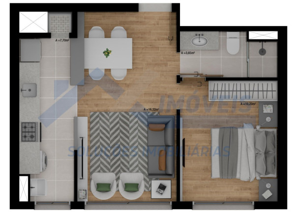 Imagem Imóvel com 1 Quarto à Venda, 46 m² em Passo Da Areia - Porto Alegre