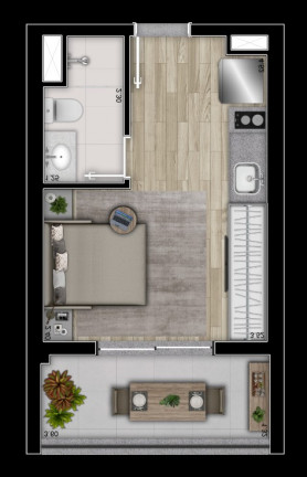 Imagem Imóvel com 1 Quarto à Venda, 28 m² em Brooklin Paulista - São Paulo