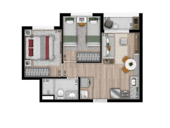Imagem Imóvel com 1 Quarto à Venda, 33 m² em Morumbi - São Paulo