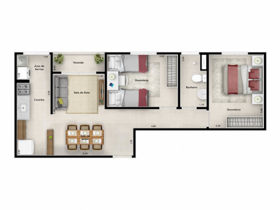Imagem Apartamento com 2 Quartos à Venda, 43 m² em Jardim Promeca - Várzea Paulista