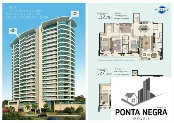 Imagem Apartamento com 3 Quartos à Venda, 152 m² em Ponta Negra - Manaus Imagem Apartamento com 3 Quartos à Venda, 152 m² em Ponta Negra - Manaus