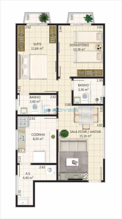 Imagem Apartamento com 2 Quartos à Venda, 70 m² em Boqueirão - Praia Grande