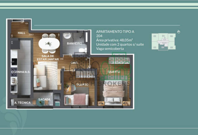 Imagem Apartamento com 2 Quartos à Venda, em Pinheirinho - Curitiba Imagem Apartamento com 2 Quartos à Venda, em Pinheirinho - Curitiba