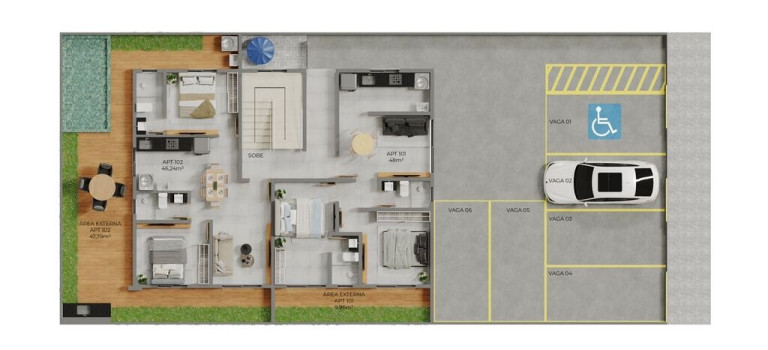 Imagem Apartamento com 3 Quartos à Venda, 61 m² em Bancários - João Pessoa Imagem Apartamento com 3 Quartos à Venda, 61 m² em Bancários - João Pessoa