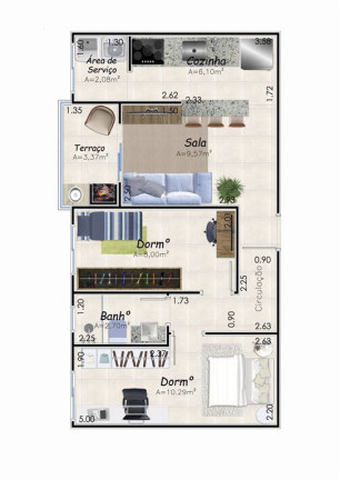 Imagem Apartamento com 2 Quartos à Venda, 53 m² em Caiçara - Praia Grande