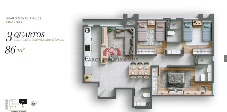Imagem Apartamento com 3 Quartos à Venda, em Gutierrez - Belo Horizonte Imagem Apartamento com 3 Quartos à Venda, em Gutierrez - Belo Horizonte