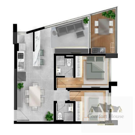 Imagem Apartamento com 2 Quartos à Venda, 57 m² em Jardim - Santo André Imagem Apartamento com 2 Quartos à Venda, 57 m² em Jardim - Santo André