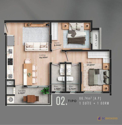 Imagem Apartamento com 2 Quartos à Venda, 62 m² em São Judas - Itajaí