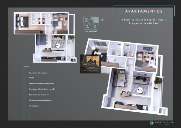 Imagem Apartamento com 2 Quartos à Venda, em Kobrasol - São José Imagem Apartamento com 2 Quartos à Venda, em Kobrasol - São José