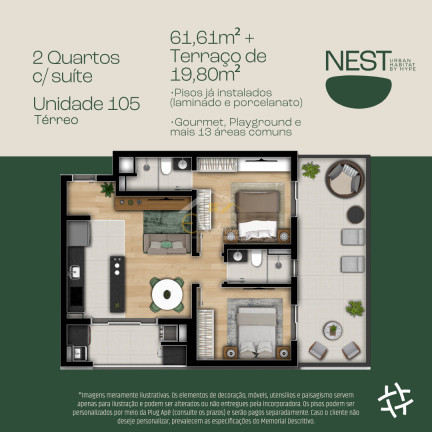 Imagem Apartamento com 2 Quartos à Venda, 30 m² em Bacacheri - Curitiba Imagem Apartamento com 2 Quartos à Venda, 30 m² em Bacacheri - Curitiba