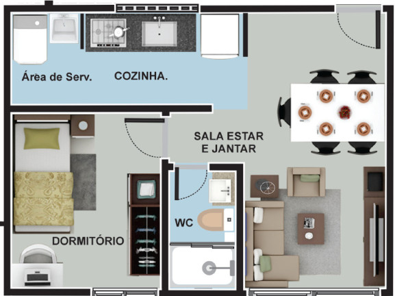 Imagem Apartamento com 1 Quarto à Venda, 32 m² em Portal Do Sol - João Pessoa