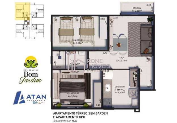 Imagem Apartamento com 2 Quartos à Venda, 45 m² em águas Lindas - Ananindeua