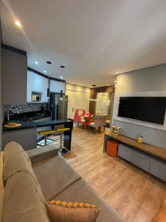 Imagem Apartamento com 1 Quarto para Alugar, 42 m² em Gonzaga - Santos Imagem Apartamento com 1 Quarto para Alugar, 42 m² em Gonzaga - Santos