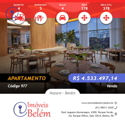 Apartamento com 4 Quartos à Venda, 378 m² em Nazare - Belém