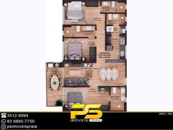 Imagem Apartamento com 3 Quartos à Venda, 90 m² em Jardim Oceania - João Pessoa Imagem Apartamento com 3 Quartos à Venda, 90 m² em Jardim Oceania - João Pessoa