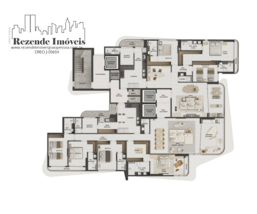 Imagem Apartamento com 4 Quartos à Venda, 215 m² em Altiplano Cabo Branco - João Pessoa
