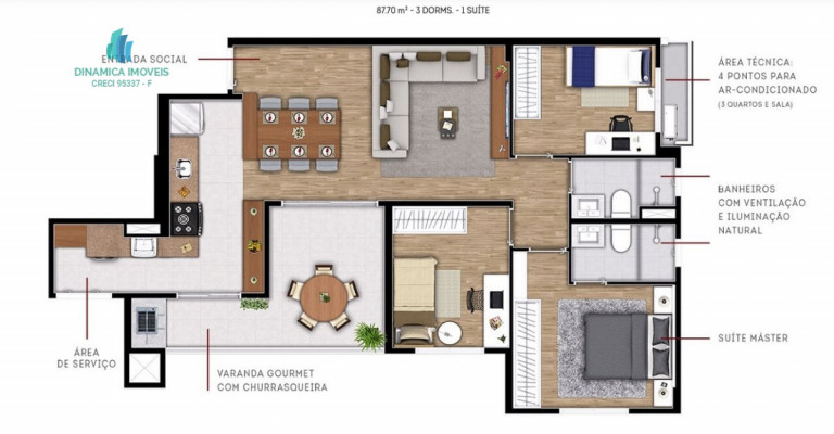 Imagem Apartamento com 3 Quartos à Venda, 87 m² em Jardim Aurélia - Campinas Imagem Apartamento com 3 Quartos à Venda, 87 m² em Jardim Aurélia - Campinas