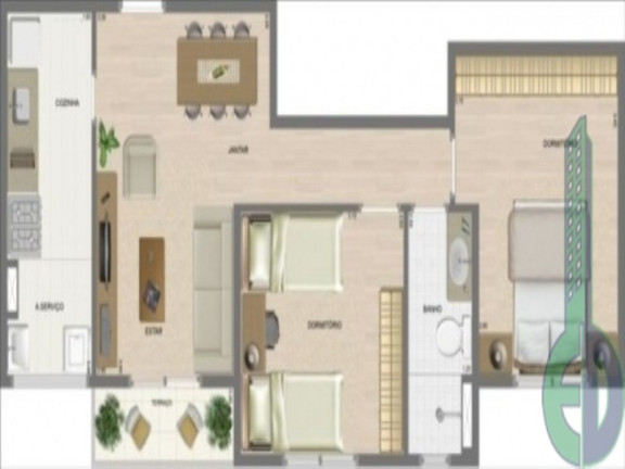 Imagem Apartamento com 2 Quartos à Venda, 53 m² em Vila Homero Thon - Santo André Imagem Apartamento com 2 Quartos à Venda, 53 m² em Vila Homero Thon - Santo André