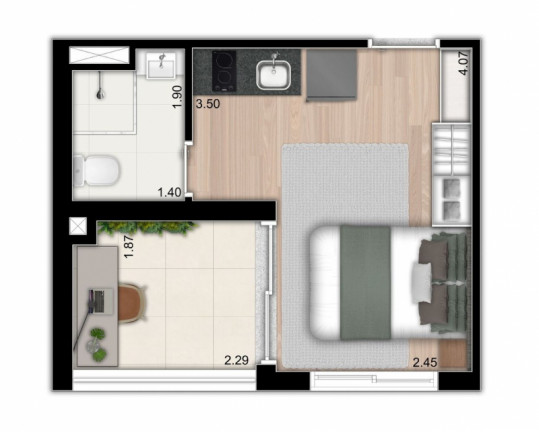 Imagem Studio à Venda, 23 m² em Brooklin Paulista - São Paulo