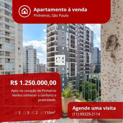 Imagem Apartamento com 3 Quartos à Venda, 110 m² em Pinheiros - São Paulo