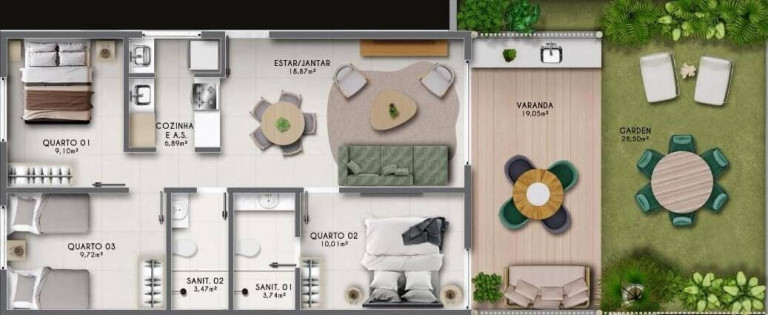 Imagem Apartamento com 3 Quartos à Venda,  em Imbassaí - Mata De São João