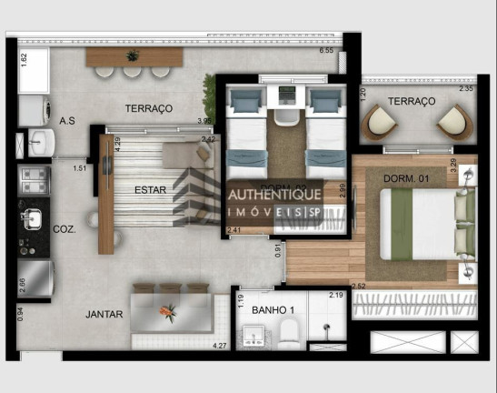 Imagem Apartamento com 2 Quartos à Venda, 56 m² em Bosque Da Saúde - São Paulo
