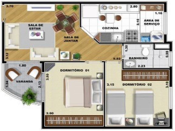 Imagem Apartamento com 2 Quartos à Venda, 55 m² em Vila Euclides - São Bernardo Do Campo