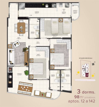 Imagem Apartamento com 3 Quartos à Venda, 98 m² em Aviação - Praia Grande Imagem Apartamento com 3 Quartos à Venda, 98 m² em Aviação - Praia Grande