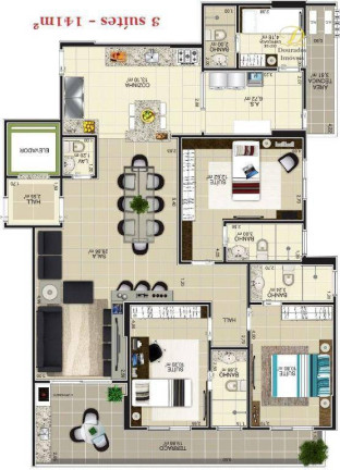 Imagem Apartamento com 3 Quartos à Venda, 140 m² em Guilhermina - Praia Grande Imagem Apartamento com 3 Quartos à Venda, 140 m² em Guilhermina - Praia Grande