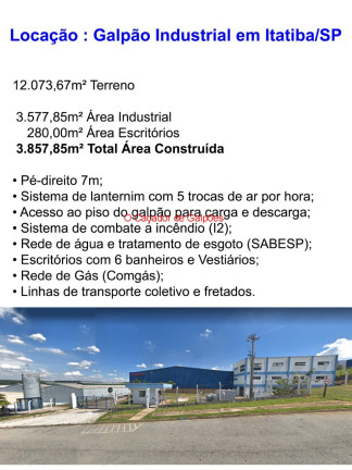 Imagem Imóvel para Alugar, 3.577 m² em Distrito Industrial Alfredo Relo - Itatiba
