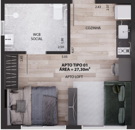 Imagem Apartamento com 1 Quarto à Venda, 29 m² em Tambauzinho - João Pessoa Imagem Apartamento com 1 Quarto à Venda, 29 m² em Tambauzinho - João Pessoa
