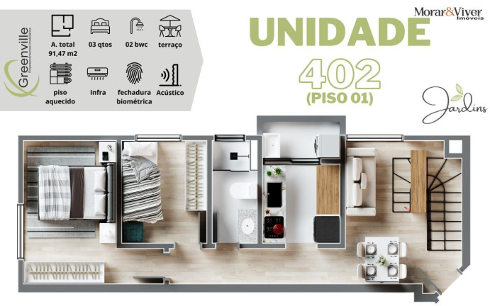 Imagem Cobertura com 3 Quartos à Venda, 75 m² em Cidade Jardim - São José Dos Pinhais
