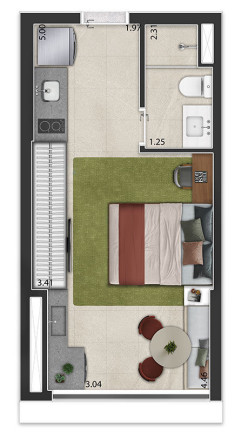 Imagem Imóvel com 1 Quarto à Venda, 26 m² em Sumaré - São Paulo