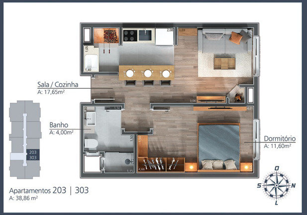Imagem Apartamento com 2 Quartos à Venda, 94 m² em Moura - Gramado