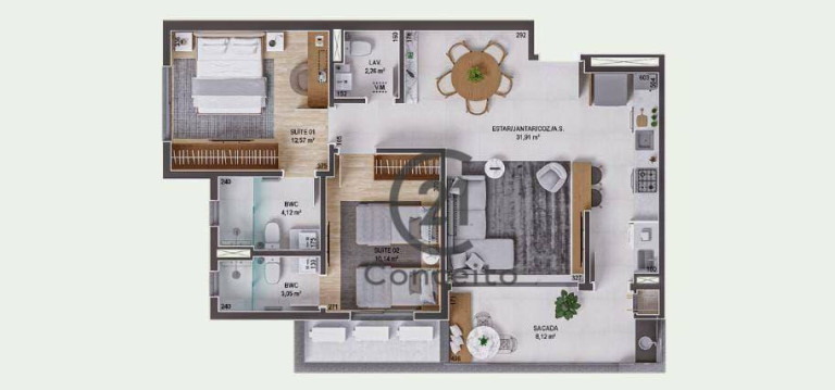Imagem Apartamento com 2 Quartos à Venda, 85 m² em Praia Comprida - São José