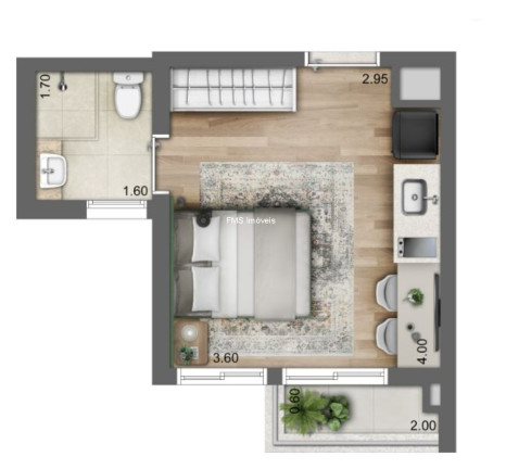 Imagem Imóvel com 1 Quarto à Venda, 25 m² em Brooklin - São Paulo