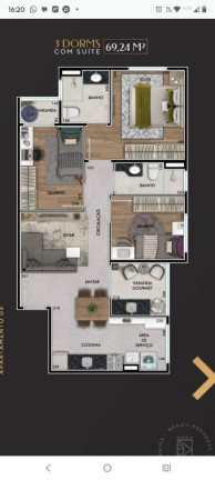Imagem Apartamento com 3 Quartos à Venda, 69 m² em Jardim Oriente - São José Dos Campos