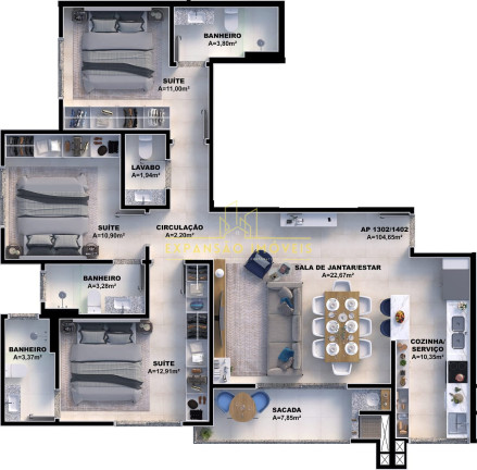 Imagem Apartamento com 3 Quartos à Venda, 87 m² em Pedra Branca - Palhoça Imagem Apartamento com 3 Quartos à Venda, 87 m² em Pedra Branca - Palhoça