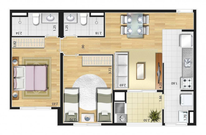Imagem Apartamento com 2 Quartos à Venda, 64 m² em Jardim São Caetano - São Caetano Do Sul