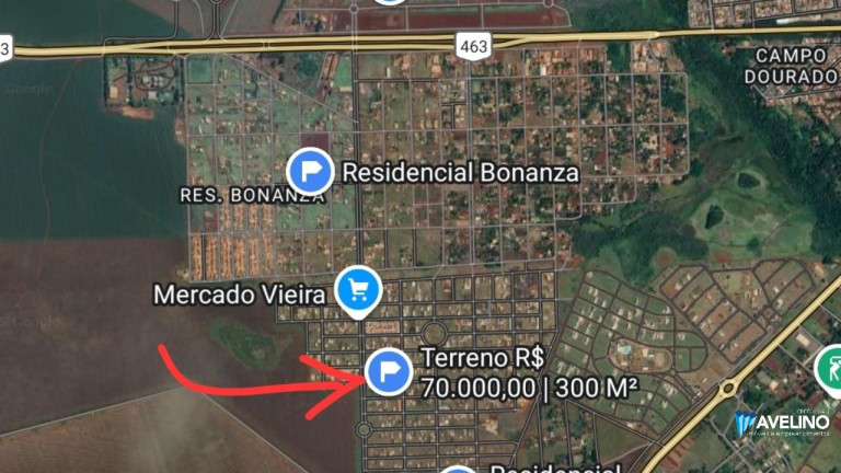 Terreno à Venda, 300 m² em Residencial Bonanza - Dourados