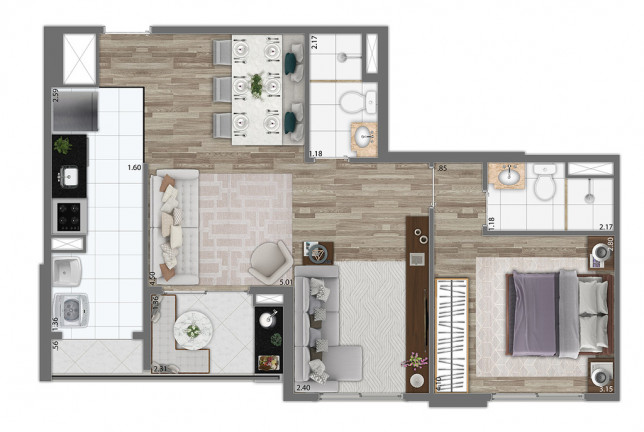 Imagem Apartamento com 2 Quartos à Venda, 56 m² em Morumbi - São Paulo Imagem Apartamento com 2 Quartos à Venda, 56 m² em Morumbi - São Paulo