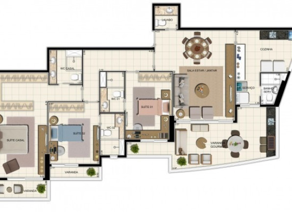 Imagem Apartamento com 3 Quartos à Venda, 127 m² em Ponta Negra - Manaus