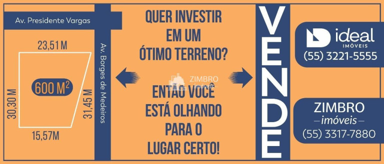 Imagem Terreno à Venda, 599 m² em Nossa Senhora De Fátima - Santa Maria Imagem Terreno à Venda, 599 m² em Nossa Senhora De Fátima - Santa Maria
