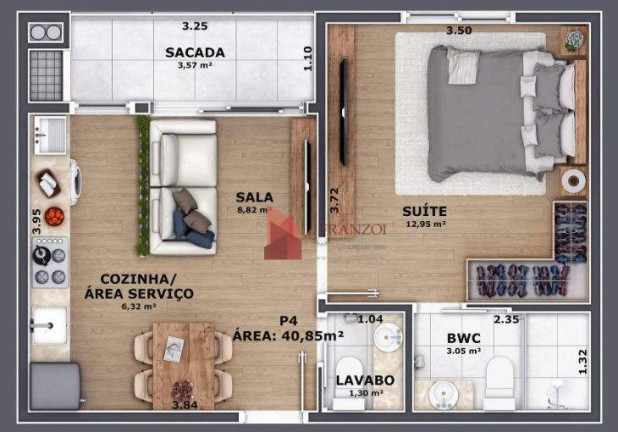 Imagem Apartamento com 1 Quarto à Venda, 40 m² em Centro - Itajaí