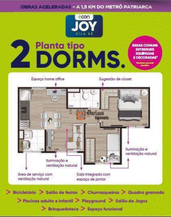 Imagem Apartamento com 2 Quartos à Venda, 35 m² em Vila Ré - São Paulo Imagem Apartamento com 2 Quartos à Venda, 35 m² em Vila Ré - São Paulo