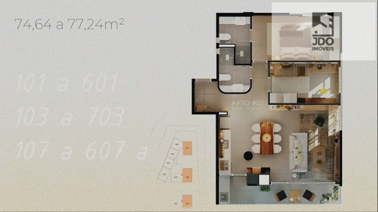 Imagem Apartamento com 3 Quartos à Venda, 75 m² em água Verde - Curitiba Imagem Apartamento com 3 Quartos à Venda, 75 m² em água Verde - Curitiba