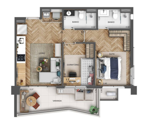 Imagem Apartamento com 2 Quartos à Venda, 54 m² em Brooklin Novo - São Paulo Imagem Apartamento com 2 Quartos à Venda, 54 m² em Brooklin Novo - São Paulo