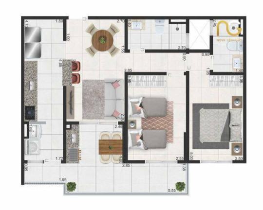 Imagem Apartamento com 2 Quartos à Venda, 79 m² em Vilamar - Praia Grande