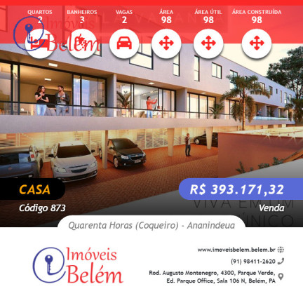 Imagem Casa com 2 Quartos à Venda, 98 m² em Quarenta Horas (coqueiro) - Ananindeua Imagem Casa com 2 Quartos à Venda, 98 m² em Quarenta Horas (coqueiro) - Ananindeua